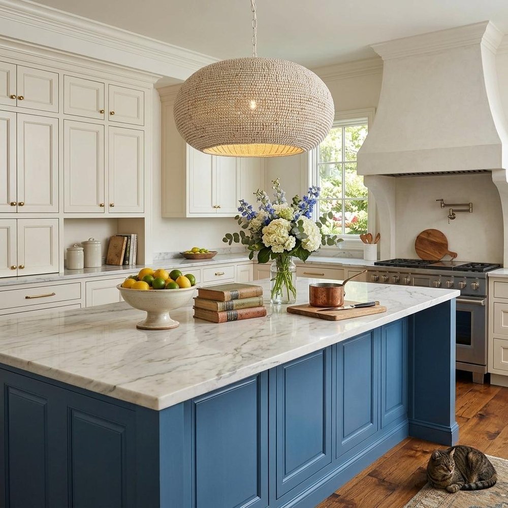 Whitewash Beaded Hanging Chandelier in a home interior