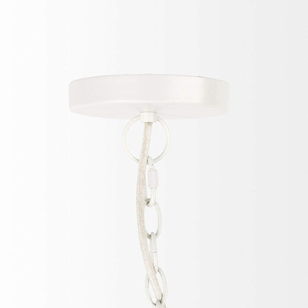 Whitewash Beaded Hanging Chandelier on a white background
