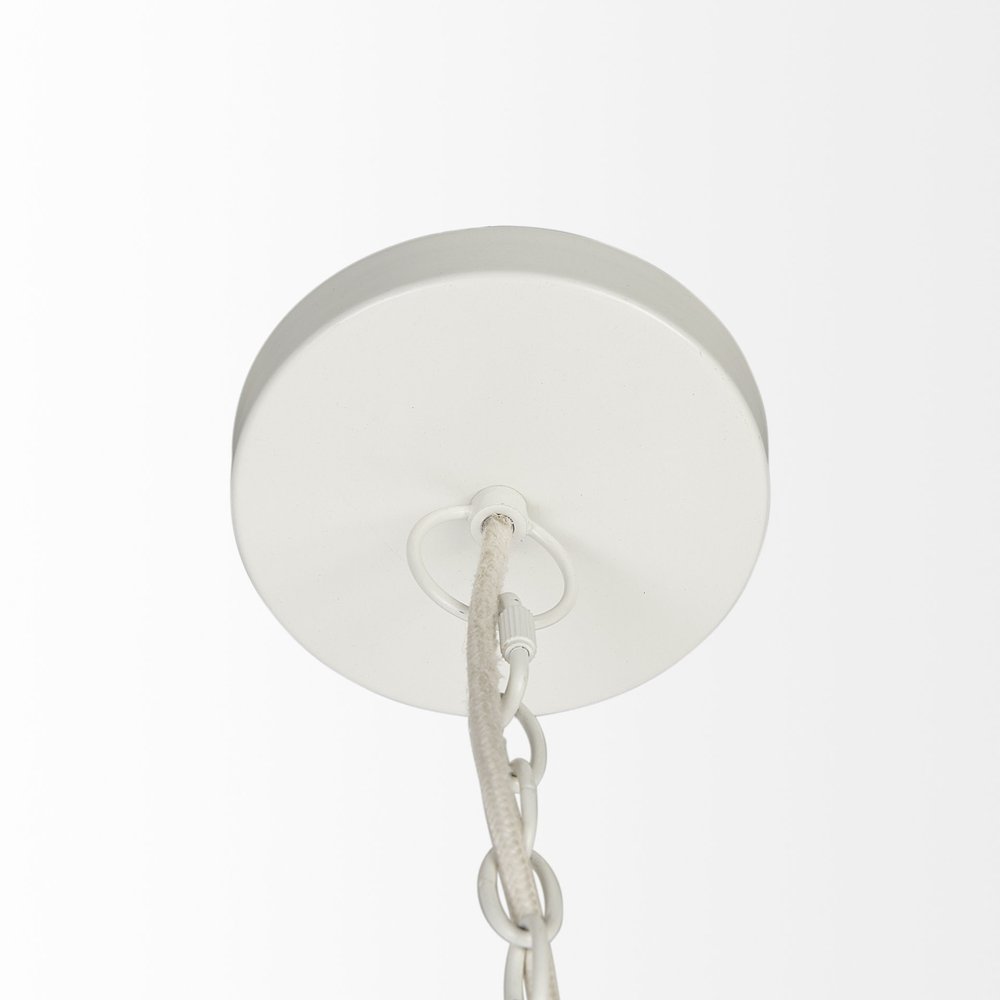 Whitewash Beaded Hanging Chandelier on a white background