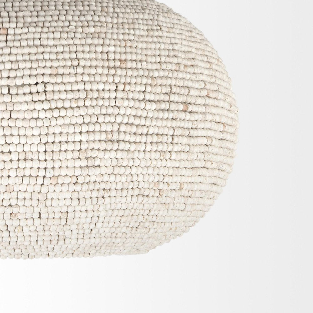 Whitewash Beaded Hanging Chandelier on a white background