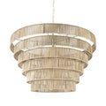Light Brown Six Tier Hanging Chandelier on a white background