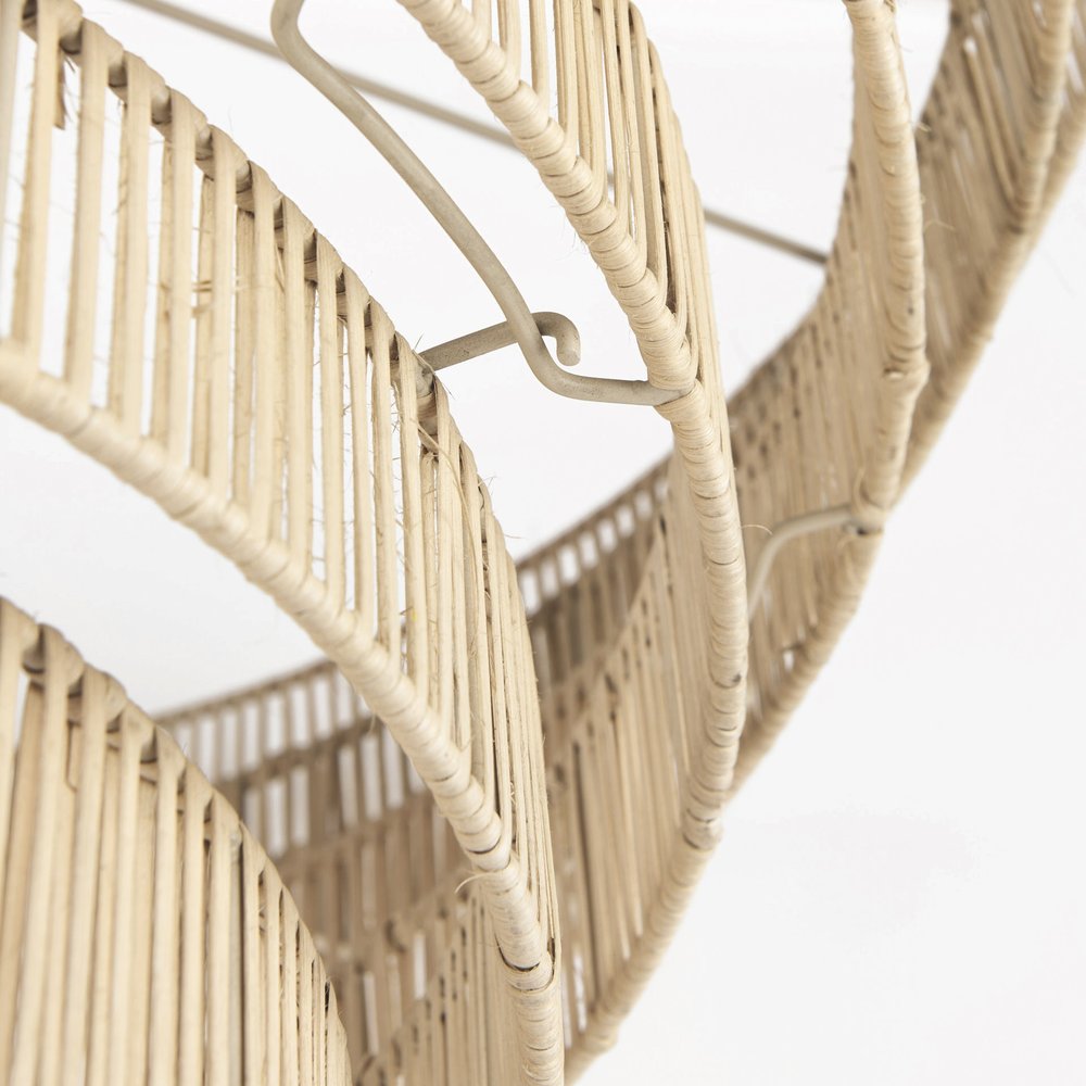 Light Brown Six Tier Hanging Chandelier on a white background