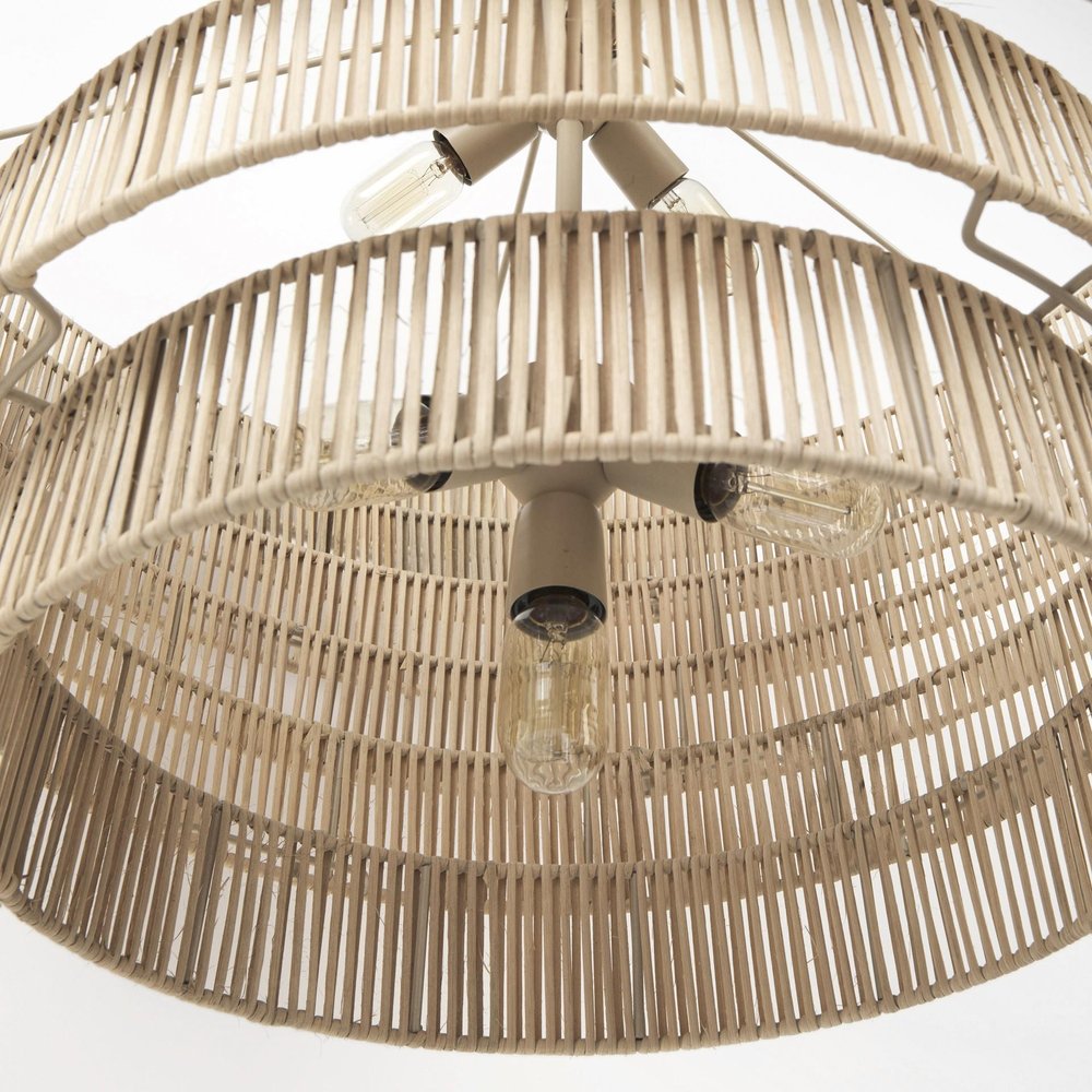 Light Brown Six Tier Hanging Chandelier close-up detail