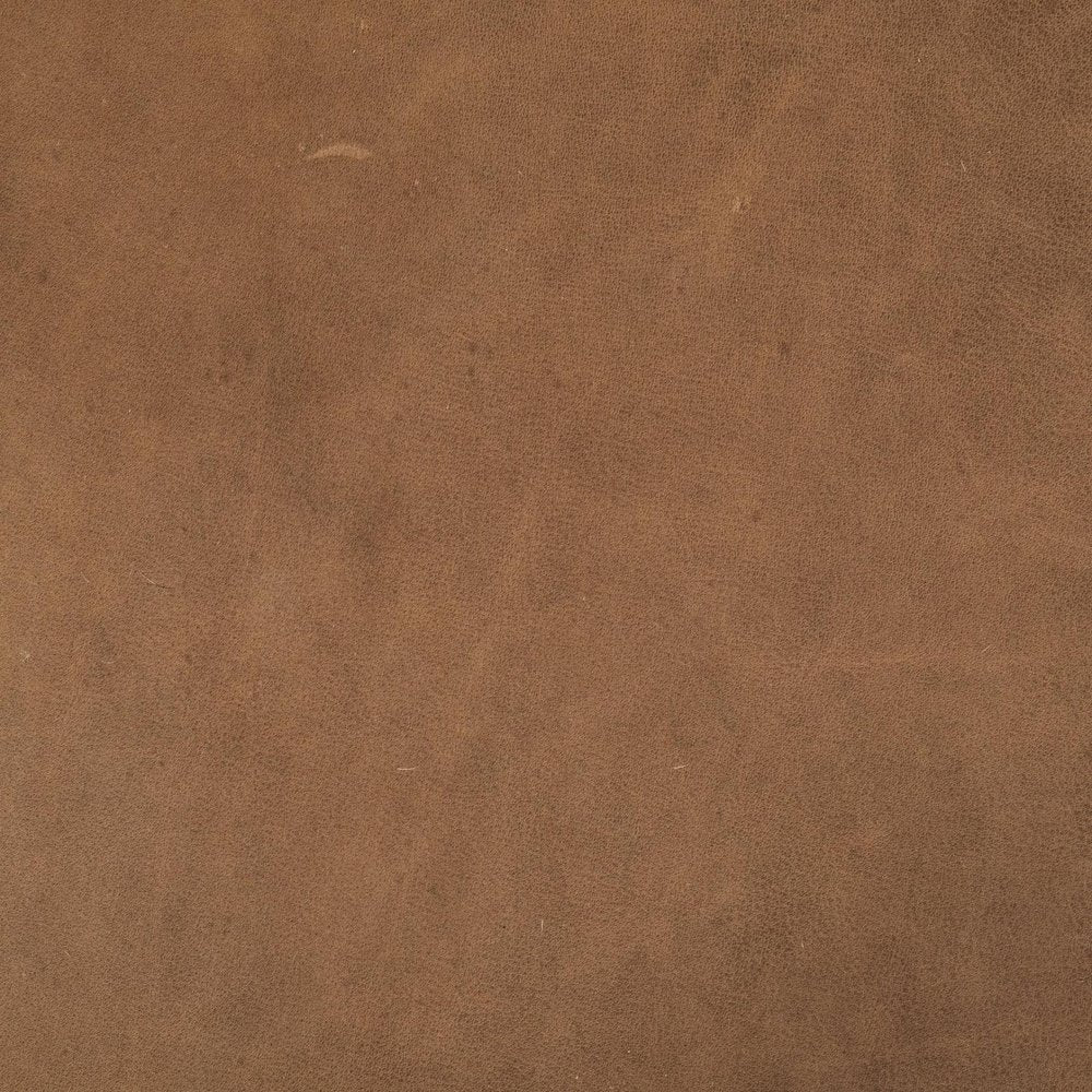 36" Brown Genuine Leather Cube Ottoman. Ottoman in brown leather.