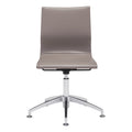 Taupe and Silver Swivel Faux Leather Conference Office Chair on a white background