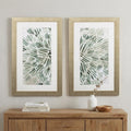Set of Two Seafoam Green Watercolor Floral Wall Art
