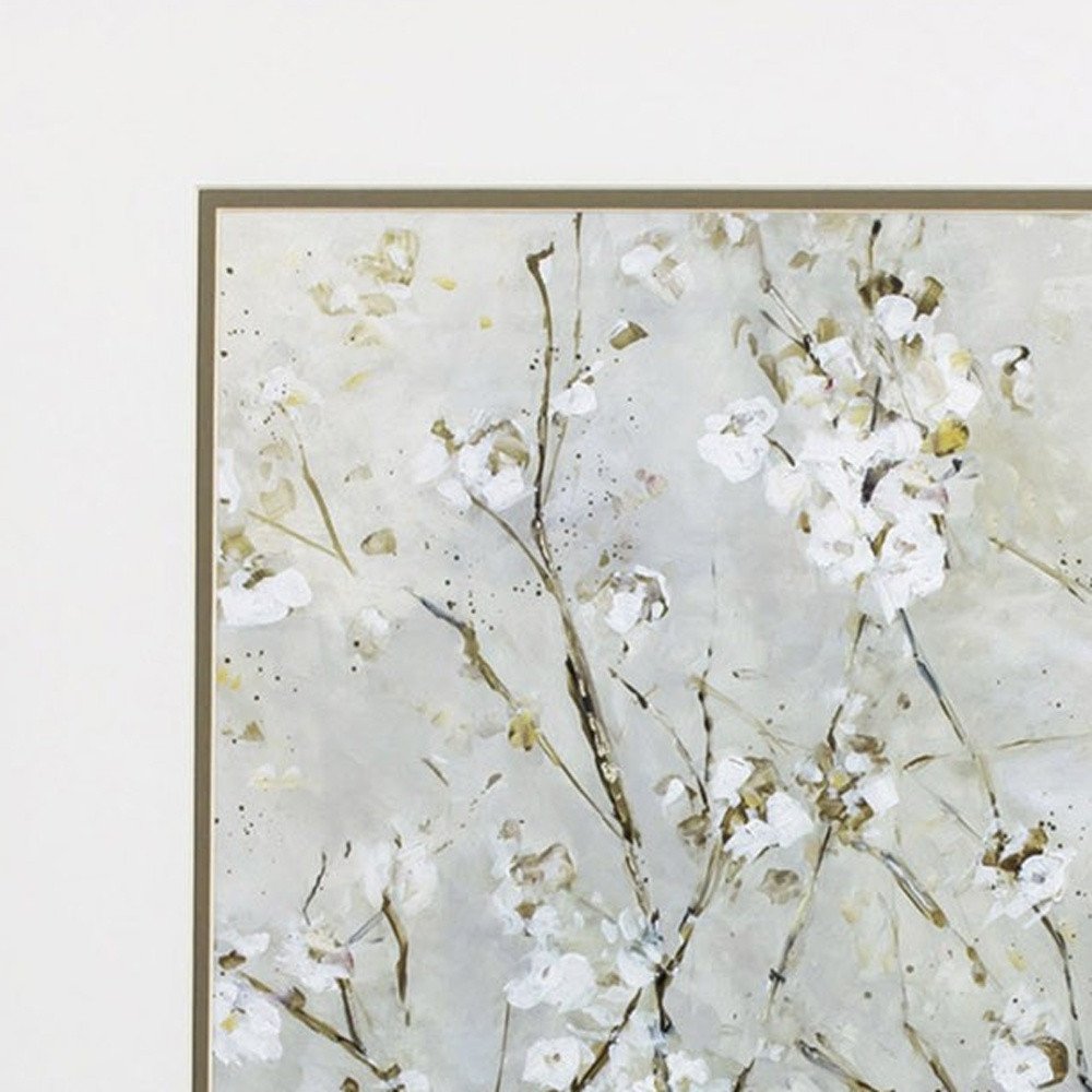 Set of Two Small White Flowers Wall Art on a white background