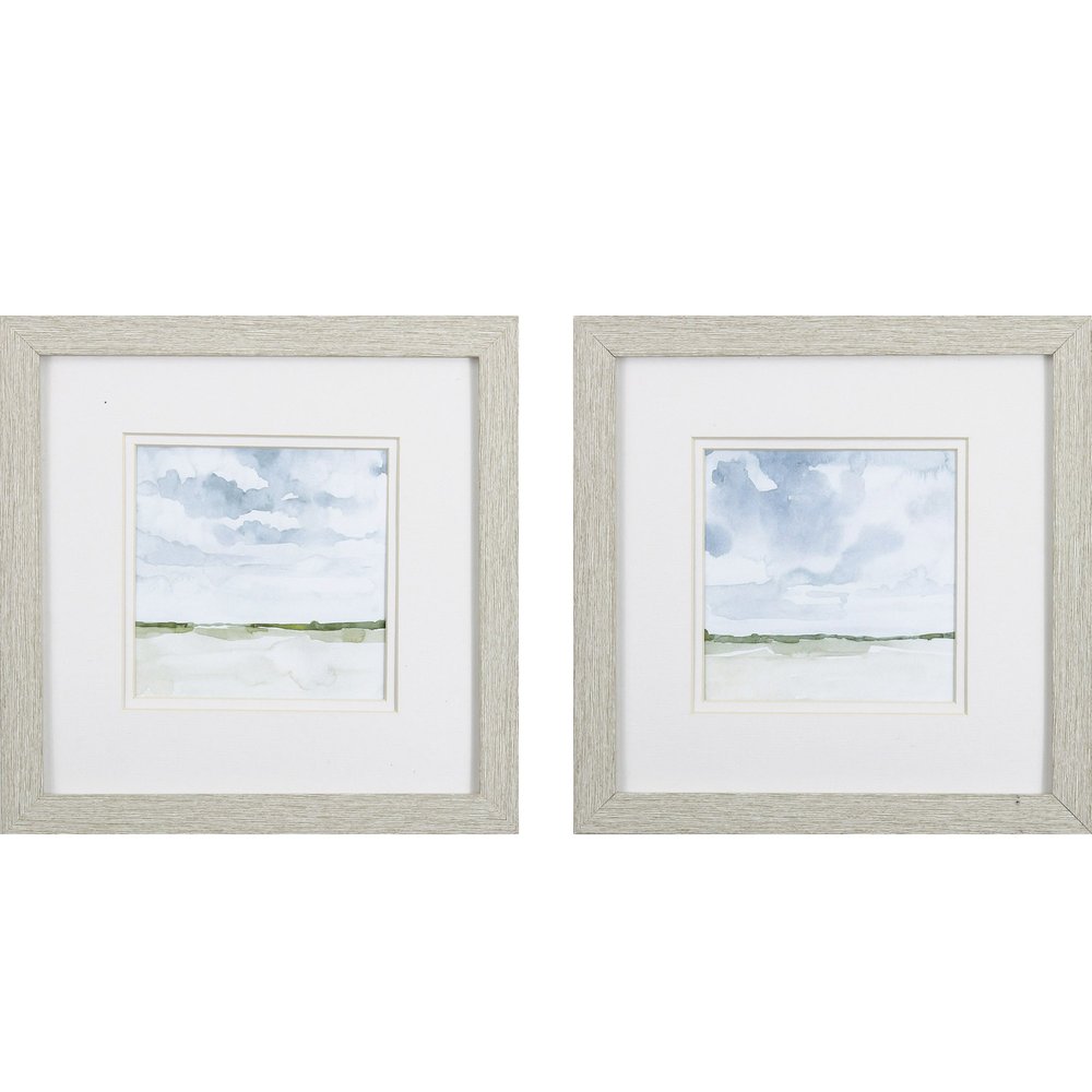 Set of Two Landscape Abstract Watercolor Wall Art on a white background