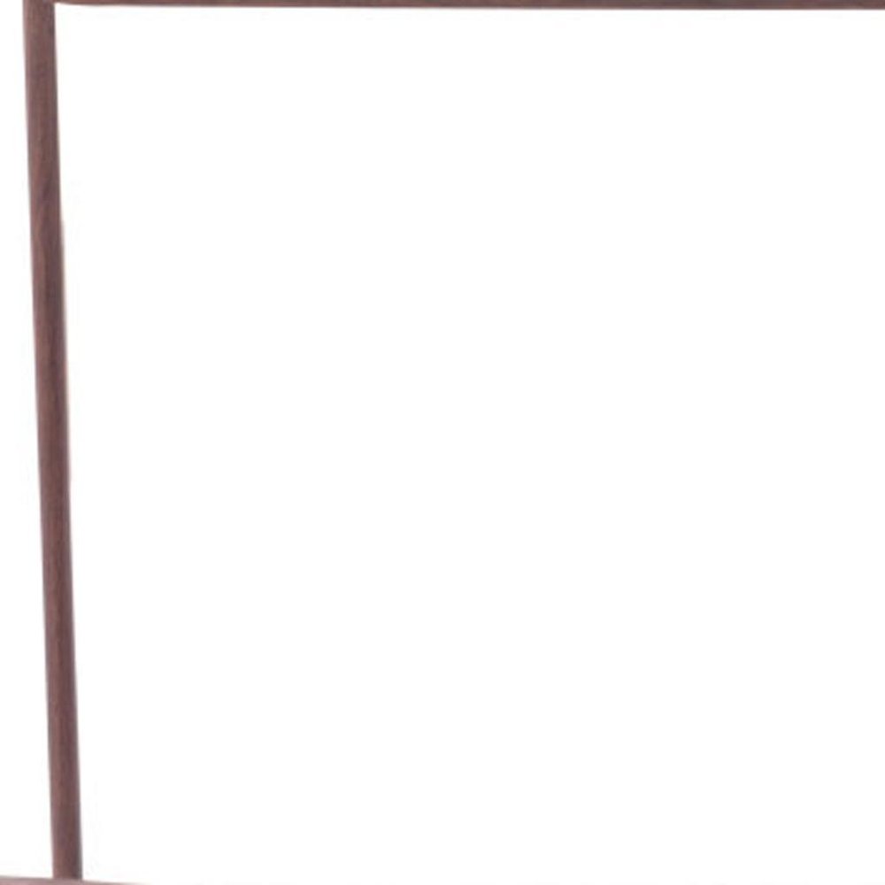 Set of Two 30" White And Brown Faux Leather And Steel Low Back Bar Height Bar Chairs on a white background