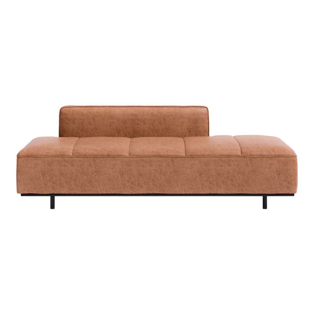 79" Brown Faux Leather Sofa With Black Legs