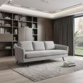 79" Gray Polyester Sofa With Black Legs