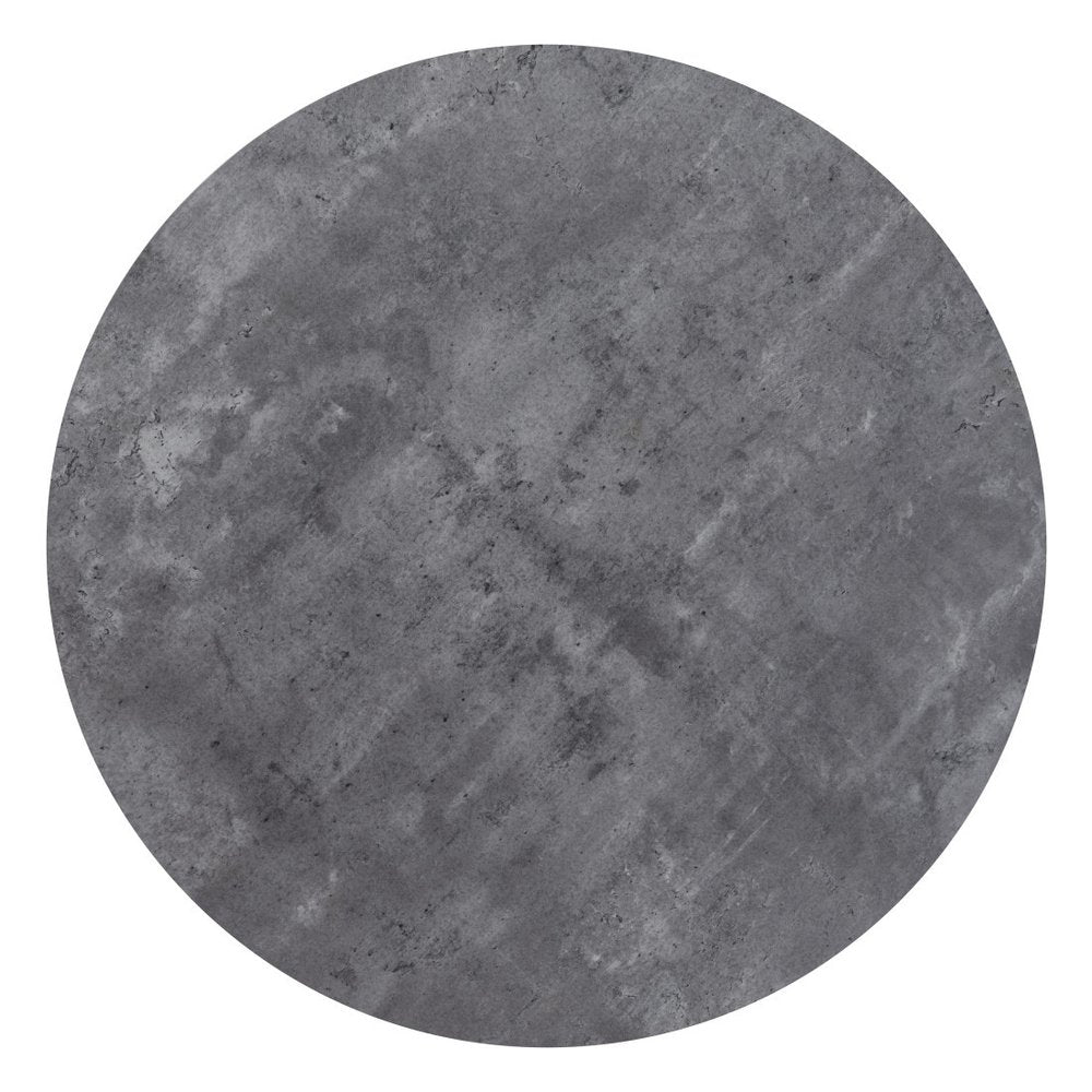 32" Gray and Black Rounded Steel Bar Table. Bar & restaurant table isolated on a plain white background, in a black metal finish.