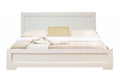 White Solid and Manufactured Wood Queen Bed Frame on a white background