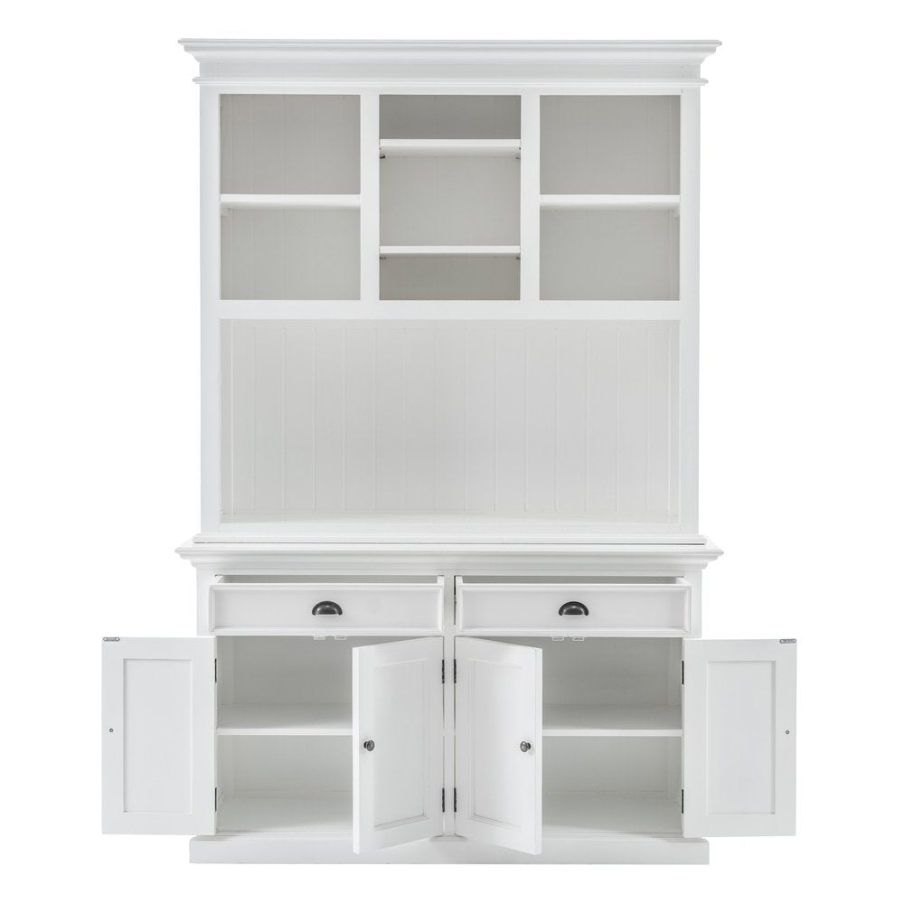 White Solid Wood Adjustable Two Tier Bookcase on a white background