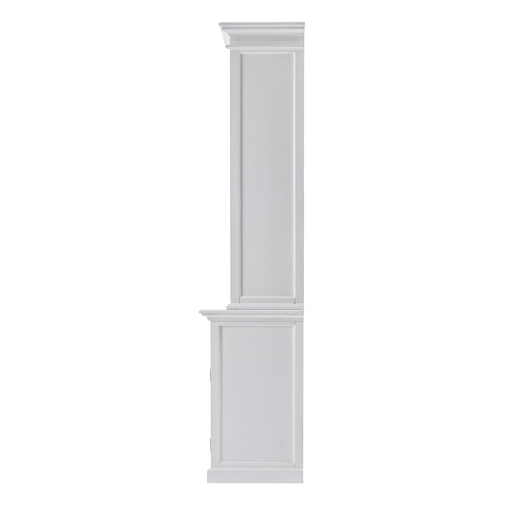 White Solid Wood Adjustable Two Tier Bookcase on a white background