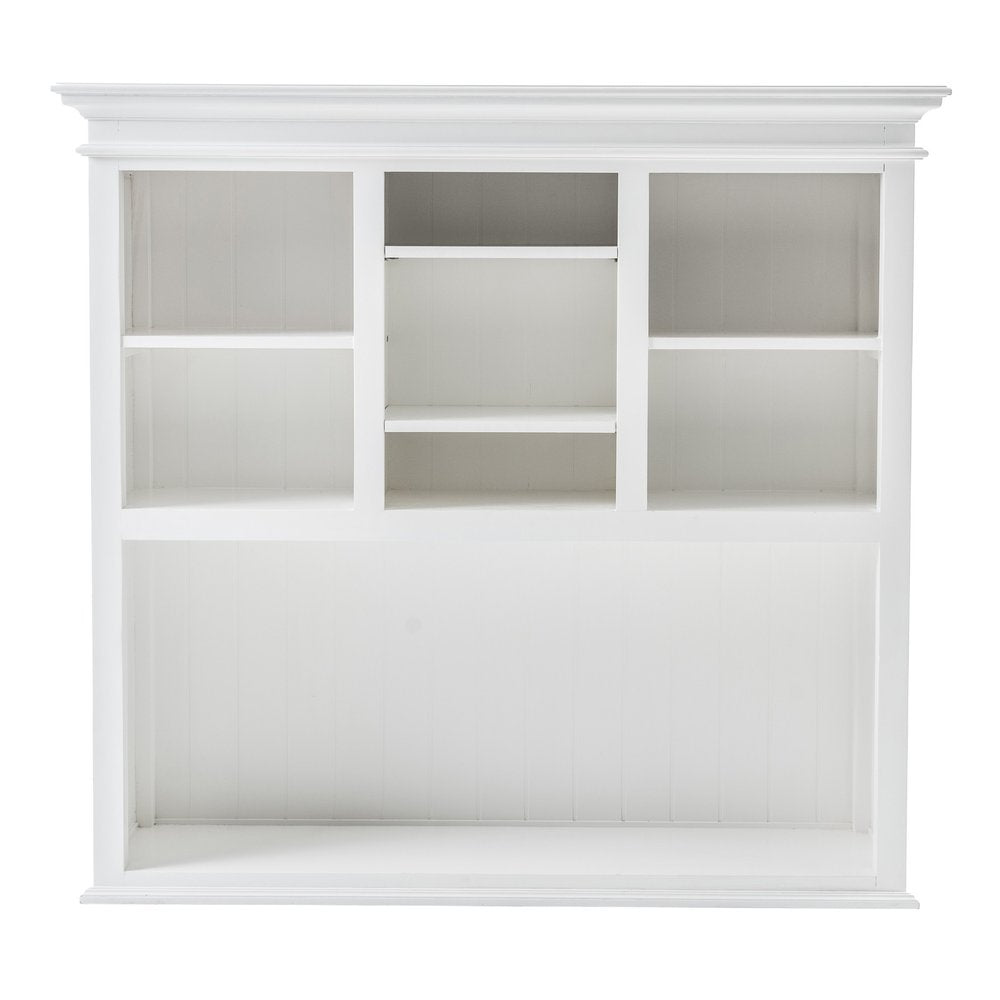 White Solid Wood Adjustable Two Tier Bookcase on a white background