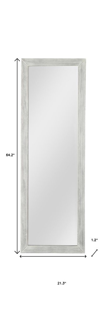 Brushed White Wooden Mirror on a white background