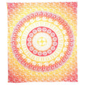 92" X 84" Mustard Red And White Mandala Cotton Hanging Tapestry