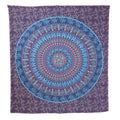 92" X 84" Sky Blue And Purple Mandala Cotton Hanging Tapestry