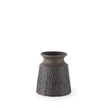 6" Brown Abstract Cylinder Ceramic Table Vase. Vase isolated on a plain white background, showing a ceramic surface.