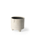 7" White Abstract Cylinder Ceramic Table Vase on a white background