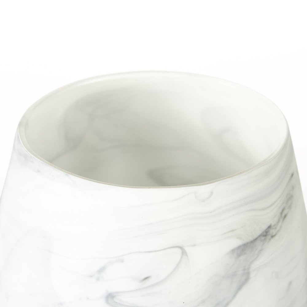8" Gray Abstract Cylinder Crystal Glass Table Vase on a white background