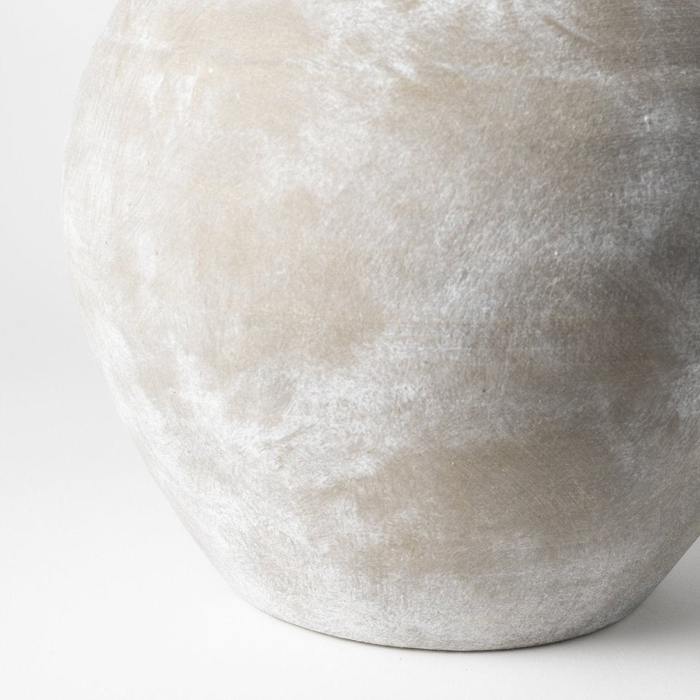 Rustic Whitewash Brown Double Handle Ceramic Vase