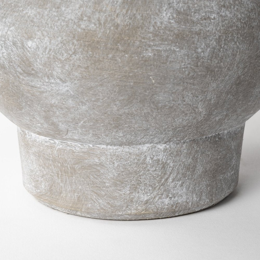 7" Brown Abstract Cylinder Ceramic Table Vase close-up detail