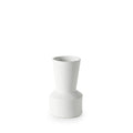 9" White Abstract Cylinder Ceramic Table Vase on a white background