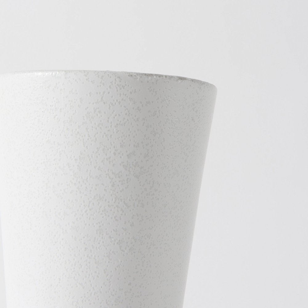 9" White Abstract Cylinder Ceramic Table Vase close-up detail
