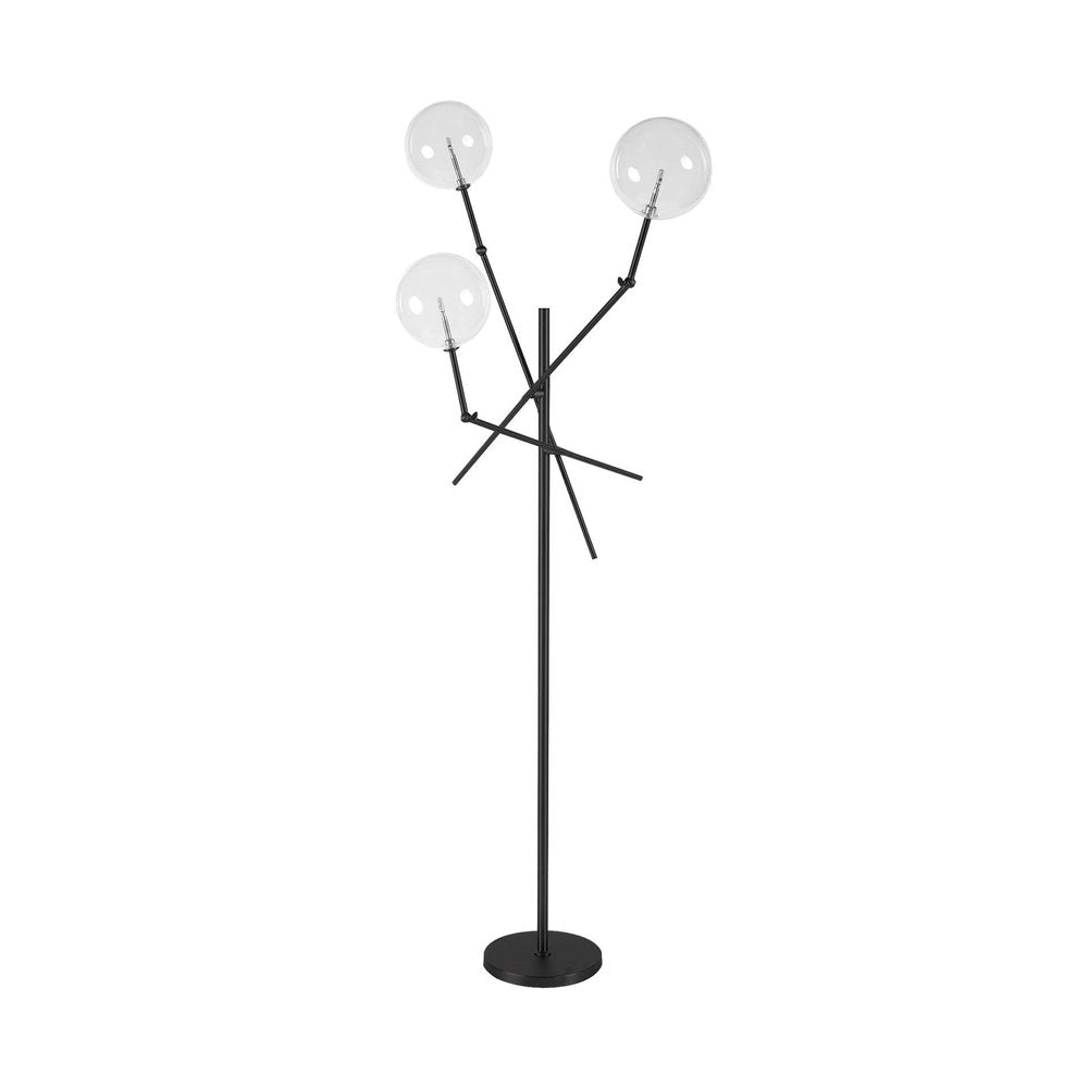 84" Black LED Floor Lamp With White on a white background