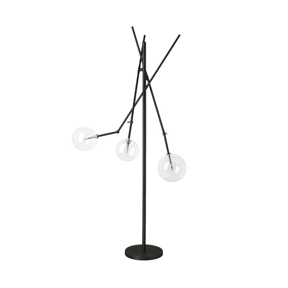 84" Black LED Floor Lamp With White on a white background