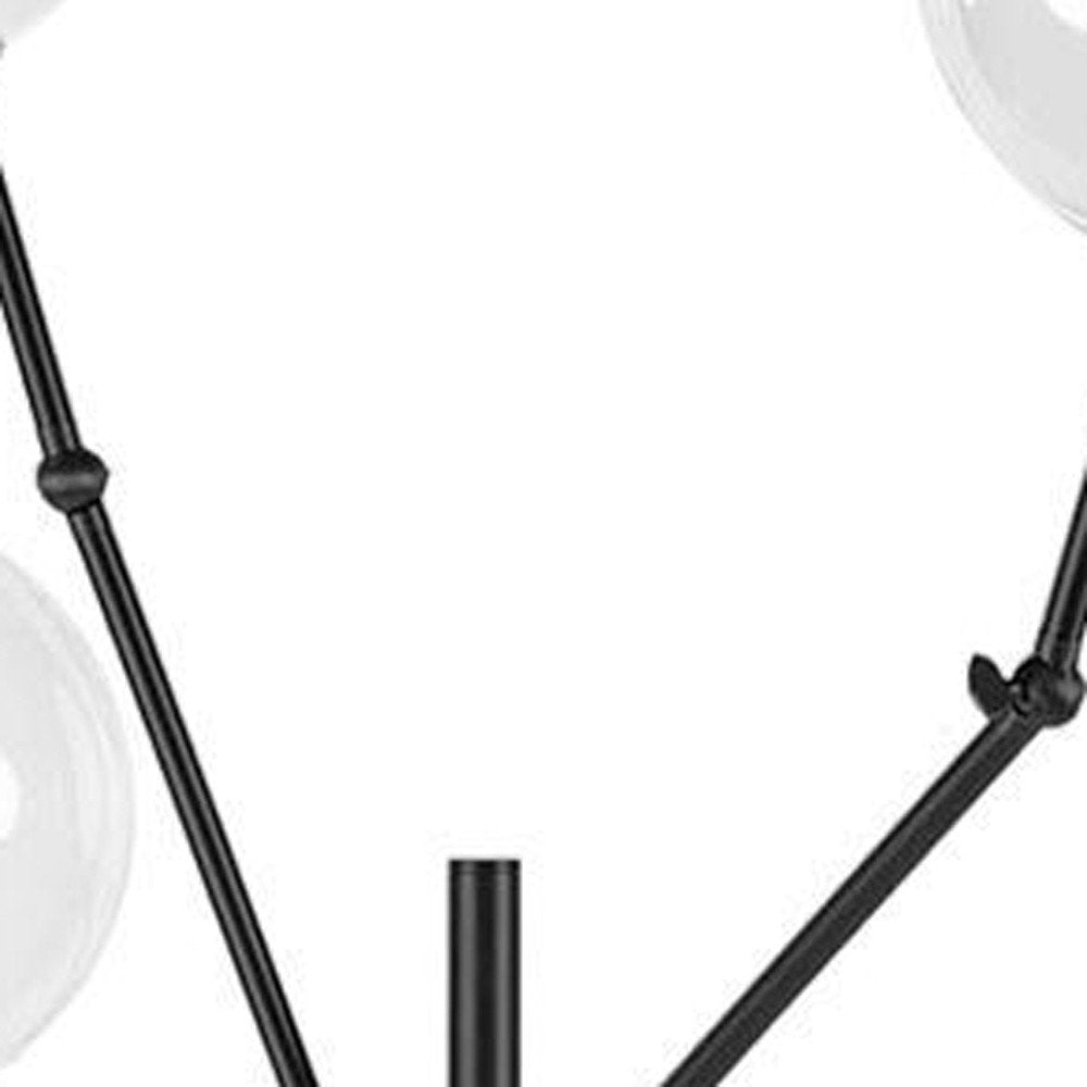 84" Black LED Floor Lamp With White on a white background