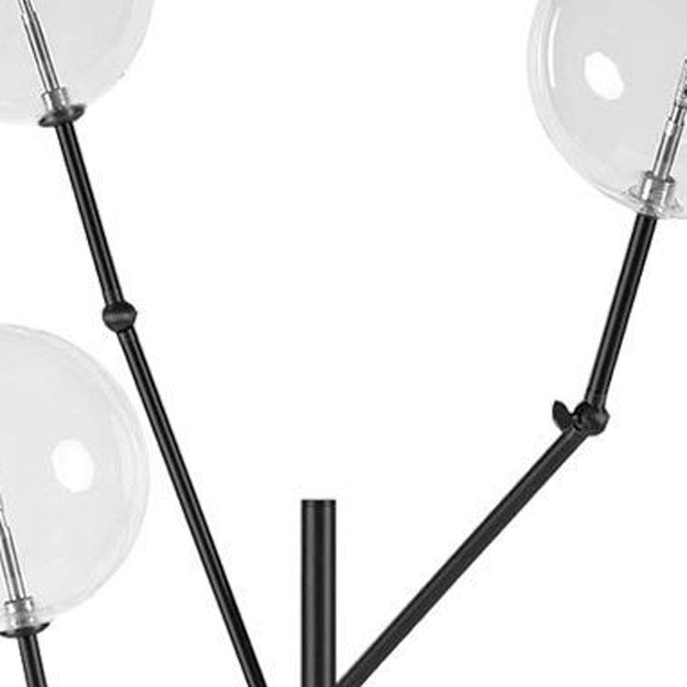 84" Black LED Floor Lamp With White on a white background