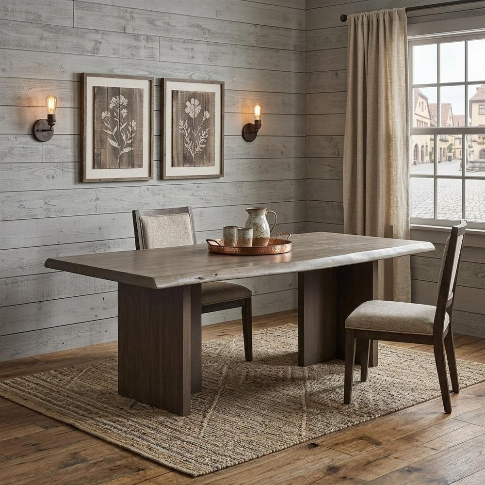 94" Natural Dining Table in a home interior