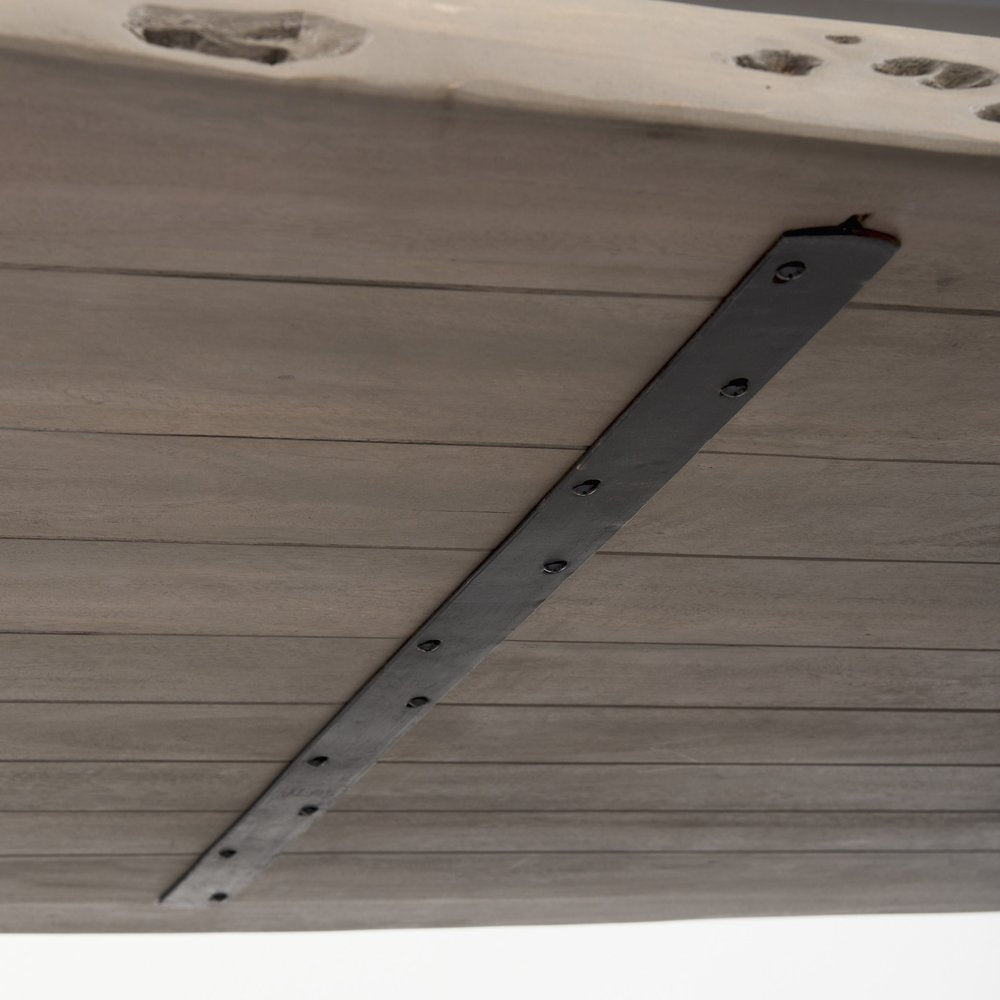 94" Natural Dining Table close-up detail