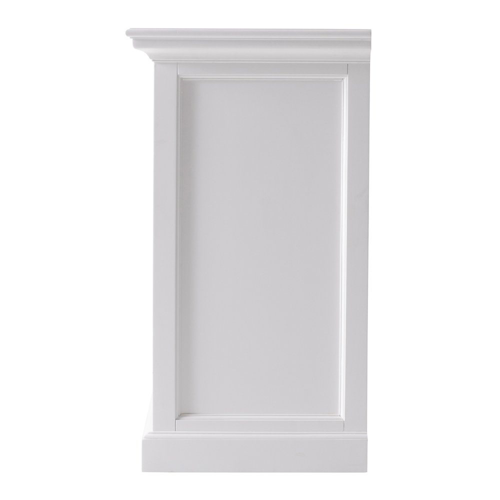 31" White Solid and Manufactured Wood Nightstand. Nightstands & bedside table isolated on a plain white background, in a white wood finish.
