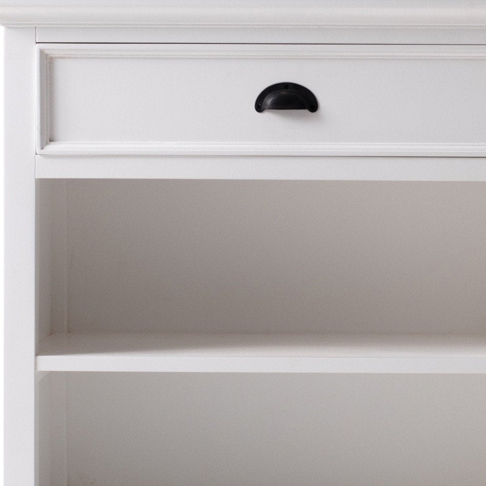Classic White Large Nightstand With Shelves on a white background