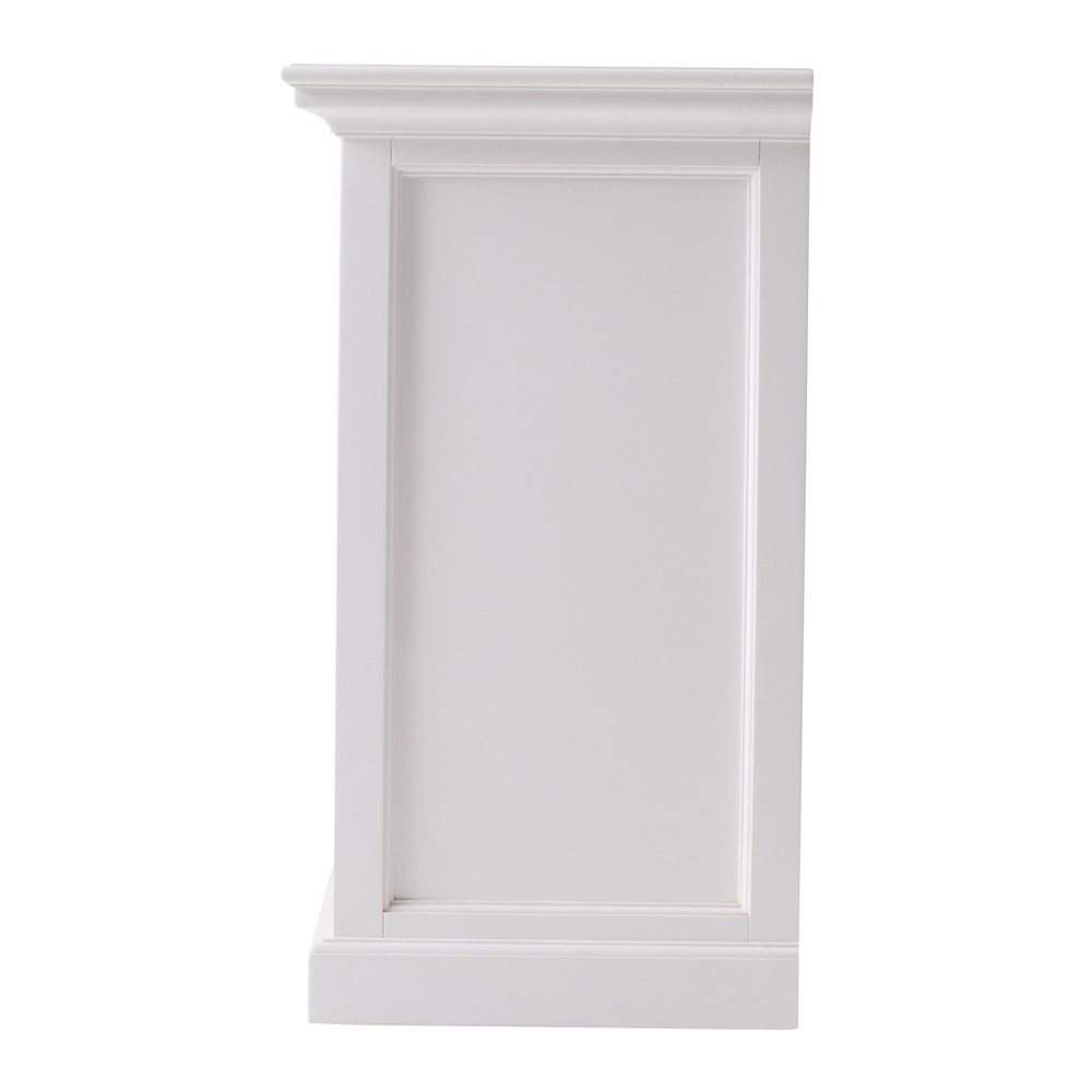 Classic White Large Nightstand With Shelves on a white background