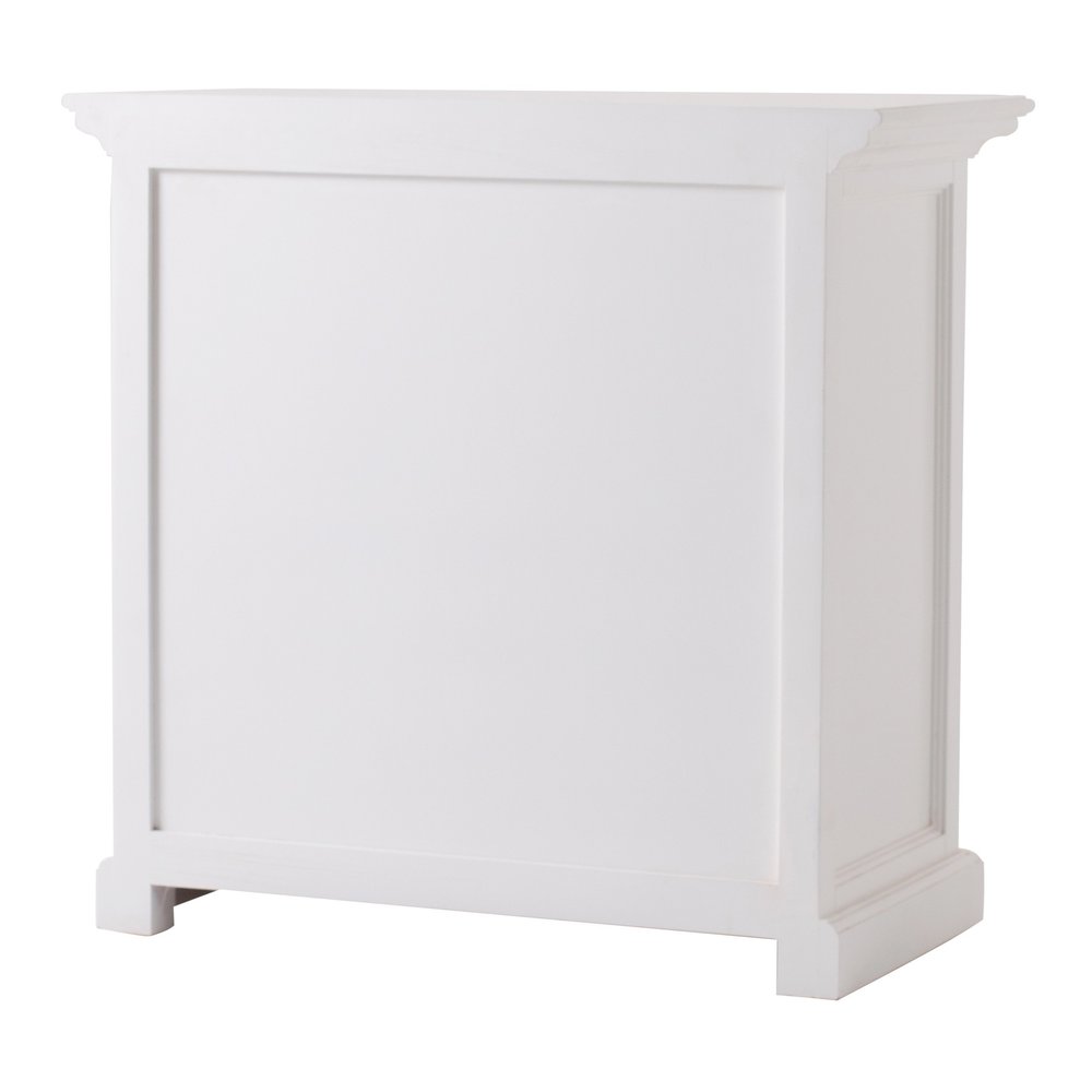 Classic White Large Nightstand With Shelves on a white background