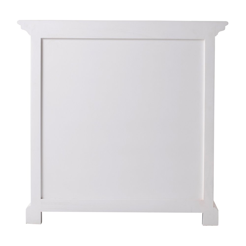 Classic White Large Nightstand With Shelves on a white background