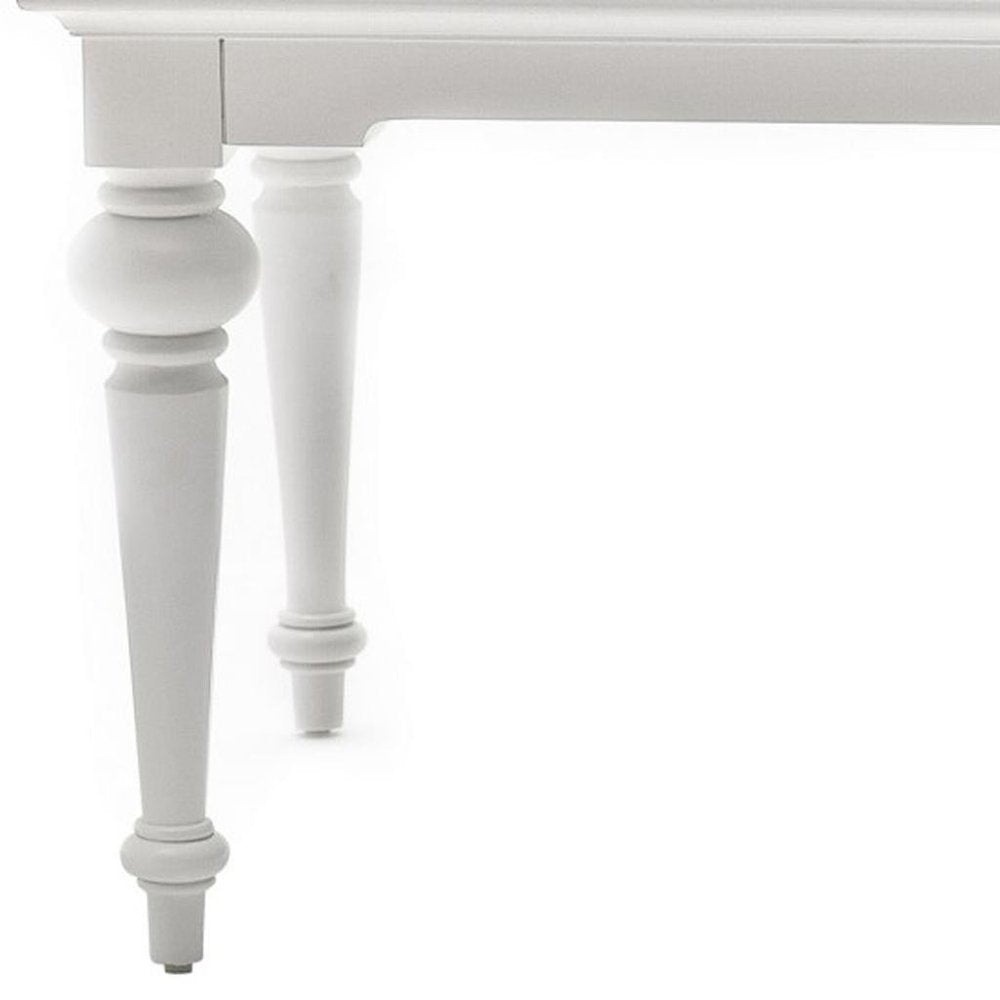 94" White Solid Wood Dining Table on a white background