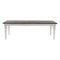 94" Dark Brown And White Solid Wood Dining Table on a white background