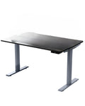 Adjustable Black and Gray Stainless Steel Rolling Standing Desk on a white background