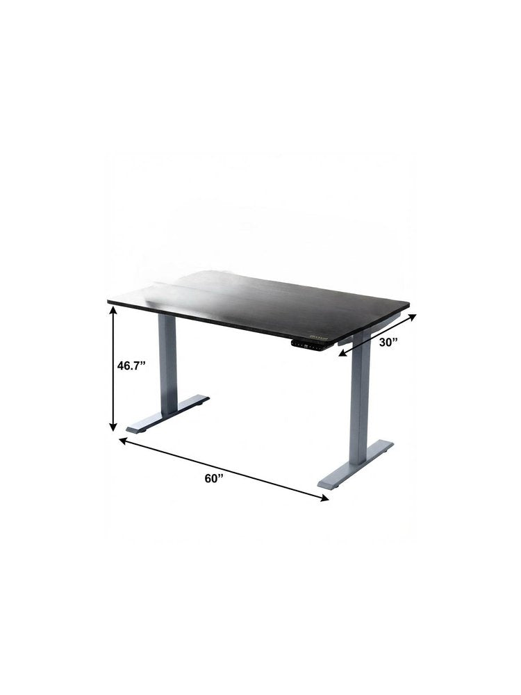 Adjustable Black and Gray Stainless Steel Rolling Standing Desk on a white background