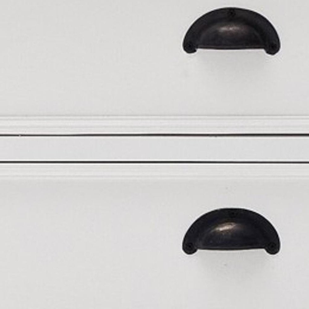71" Classic White Entertainment Unit with Two Drawers on a white background