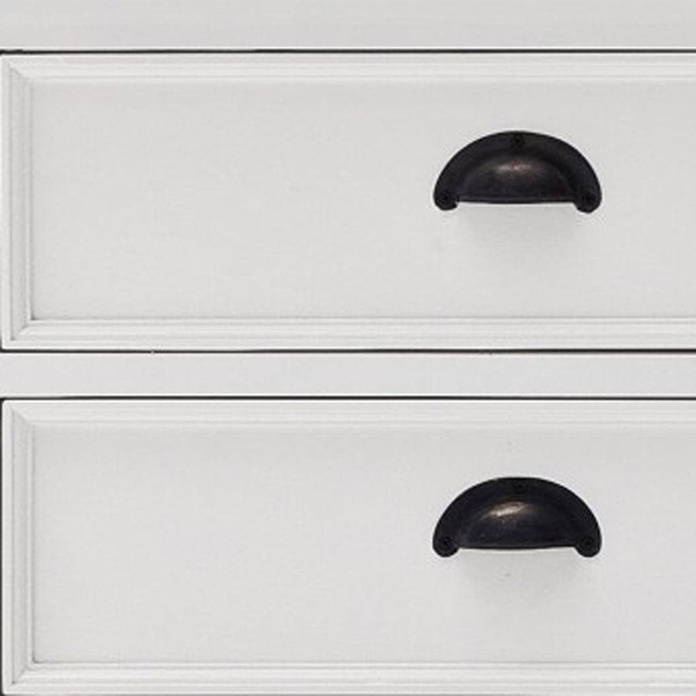71" Classic White Entertainment Unit with Two Drawers on a white background