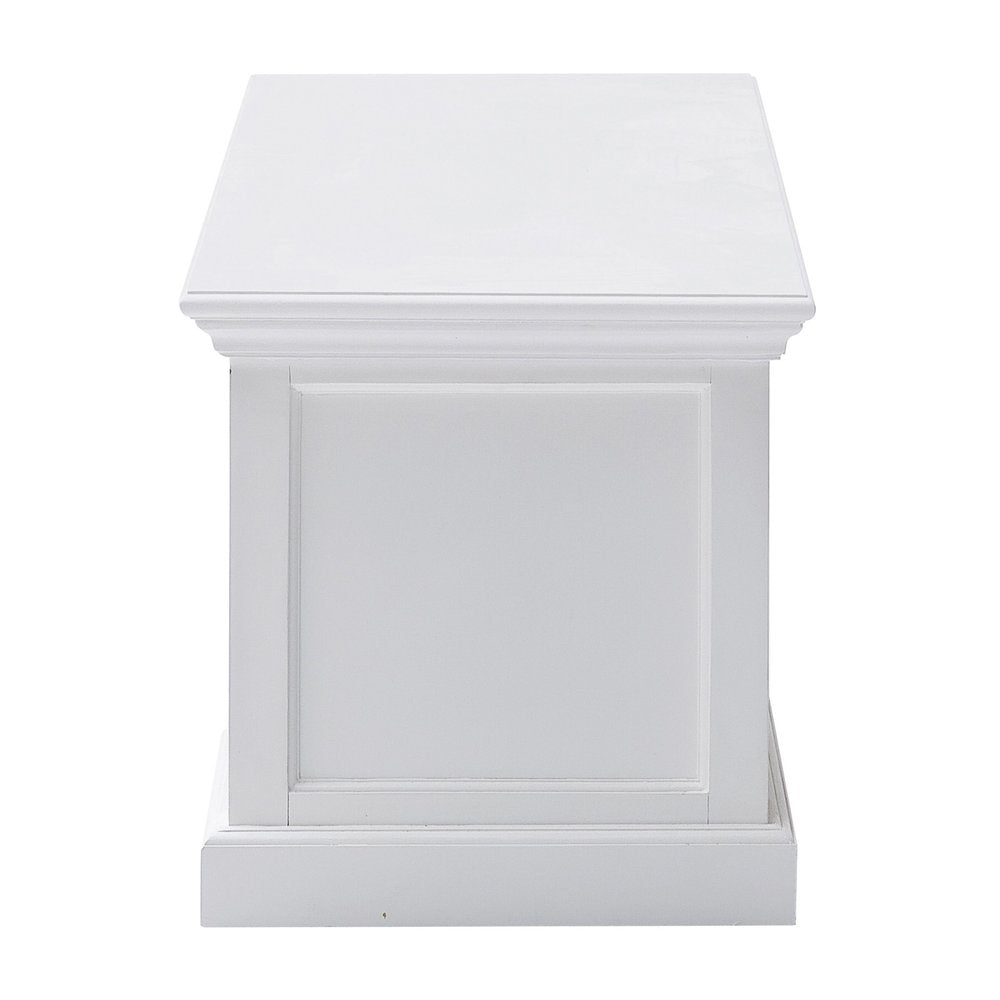 71" Classic White Entertainment Unit with Two Drawers on a white background