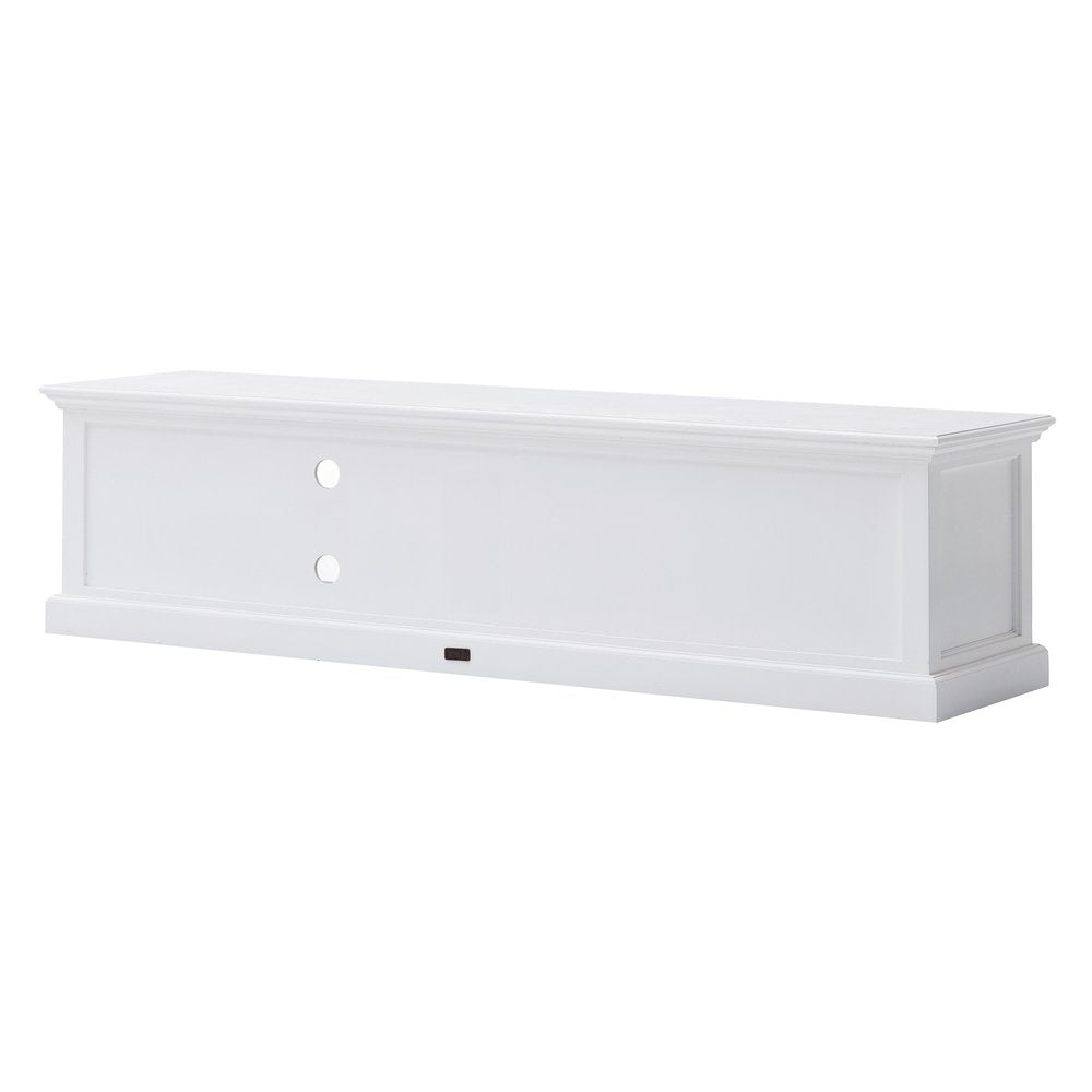 71" Classic White Entertainment Unit with Two Drawers on a white background