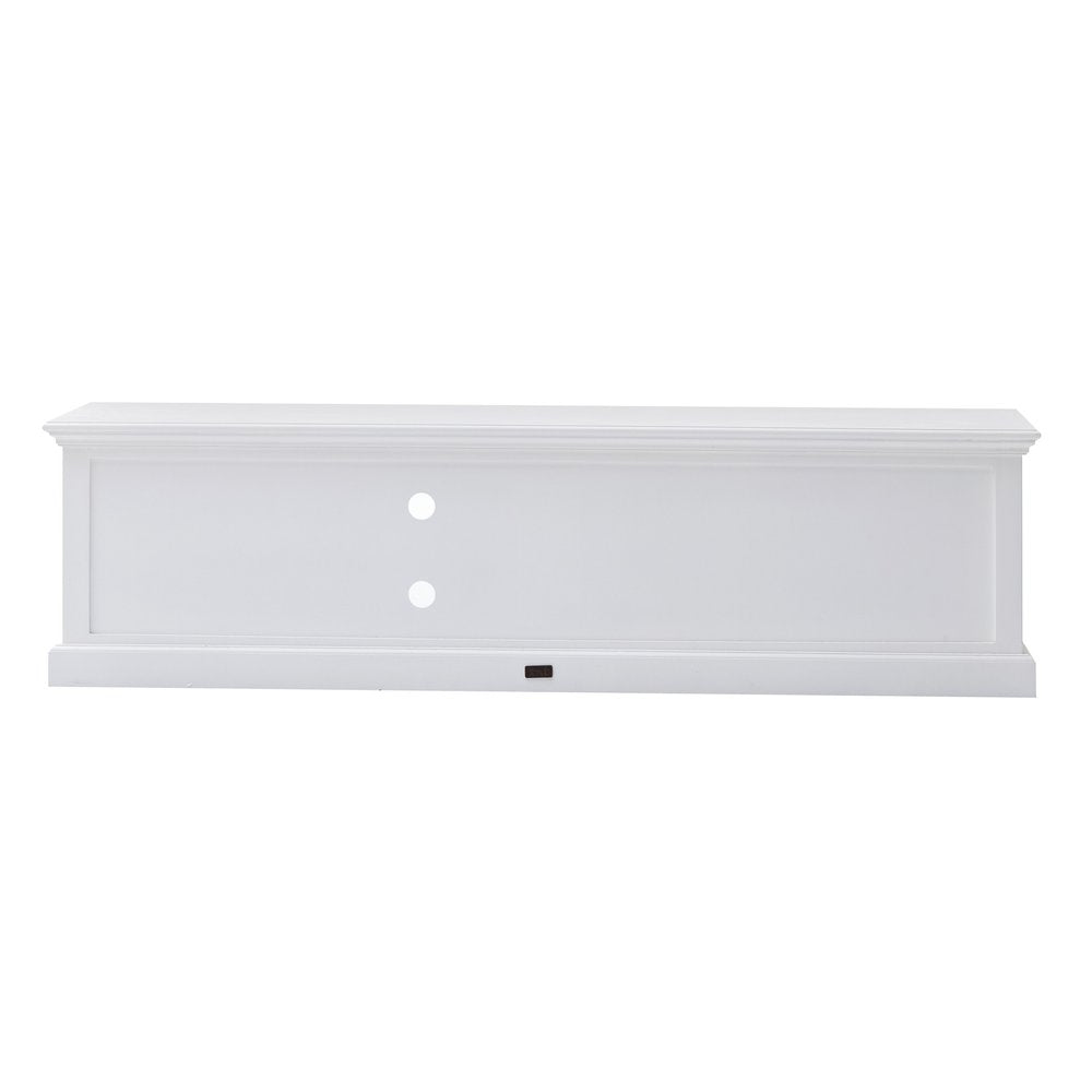 71" Classic White Entertainment Unit with Two Drawers on a white background